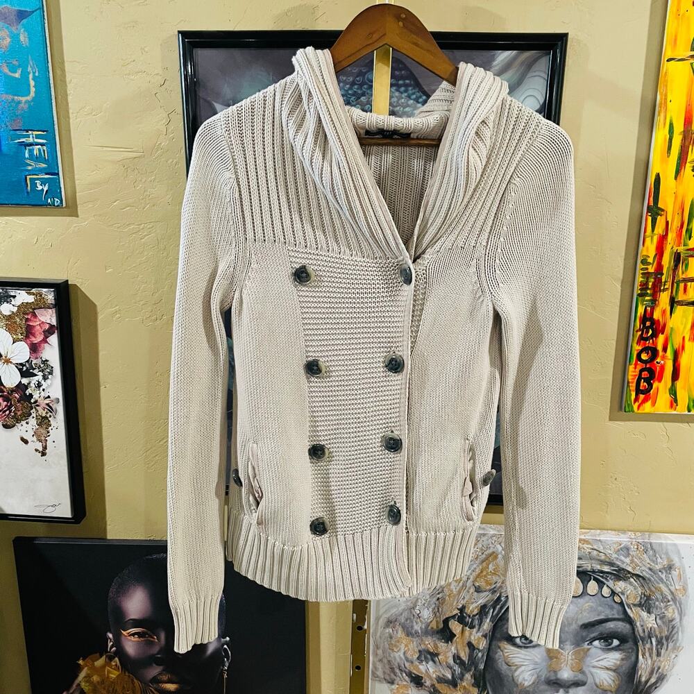 Y2K Vintage Gap Whimsygoth Cottage Cream Knit Sweater Size Small.